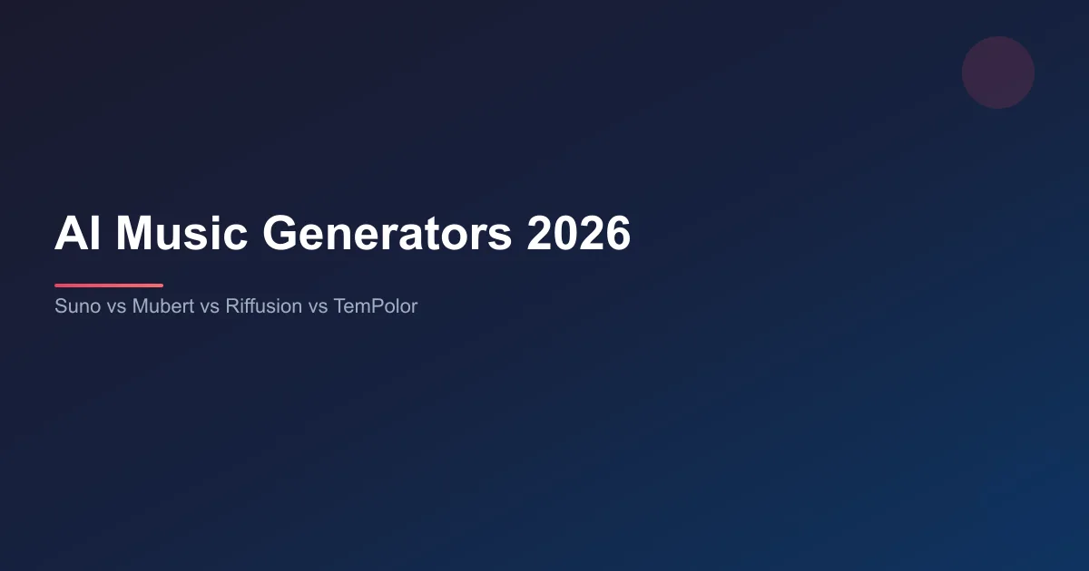 Best AI Music Generators in 2026: Suno vs Mubert vs Riffusion article cover image