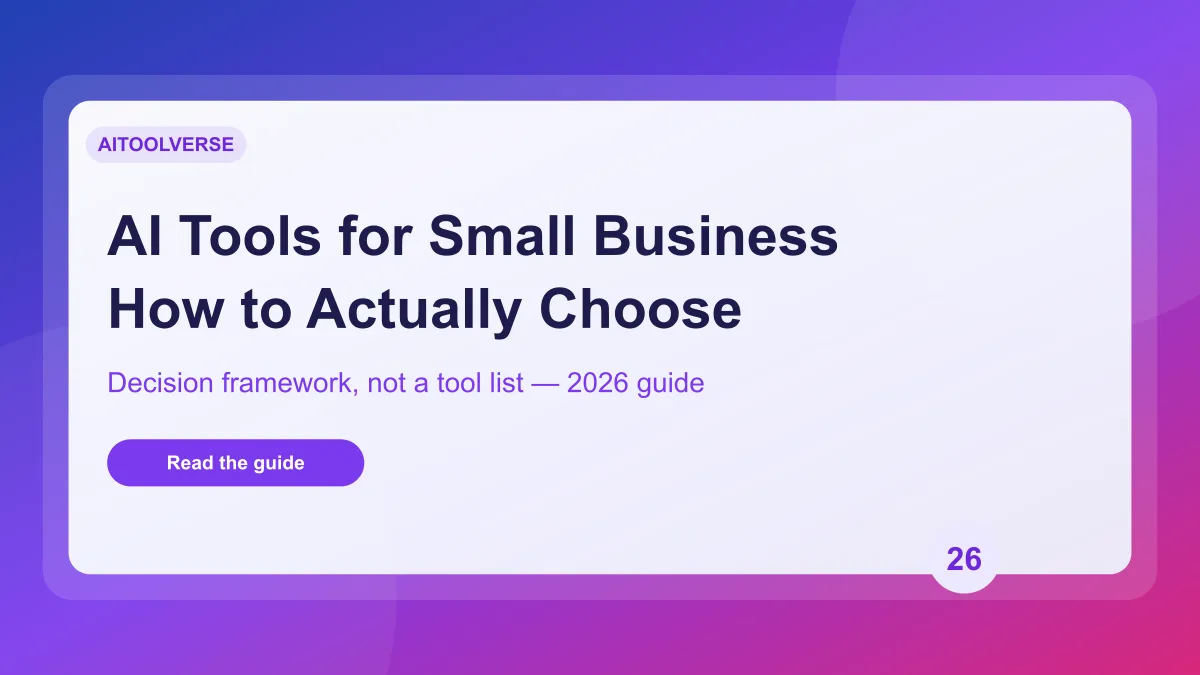 AI Tools for Small Business: How to Actually Choose article cover image