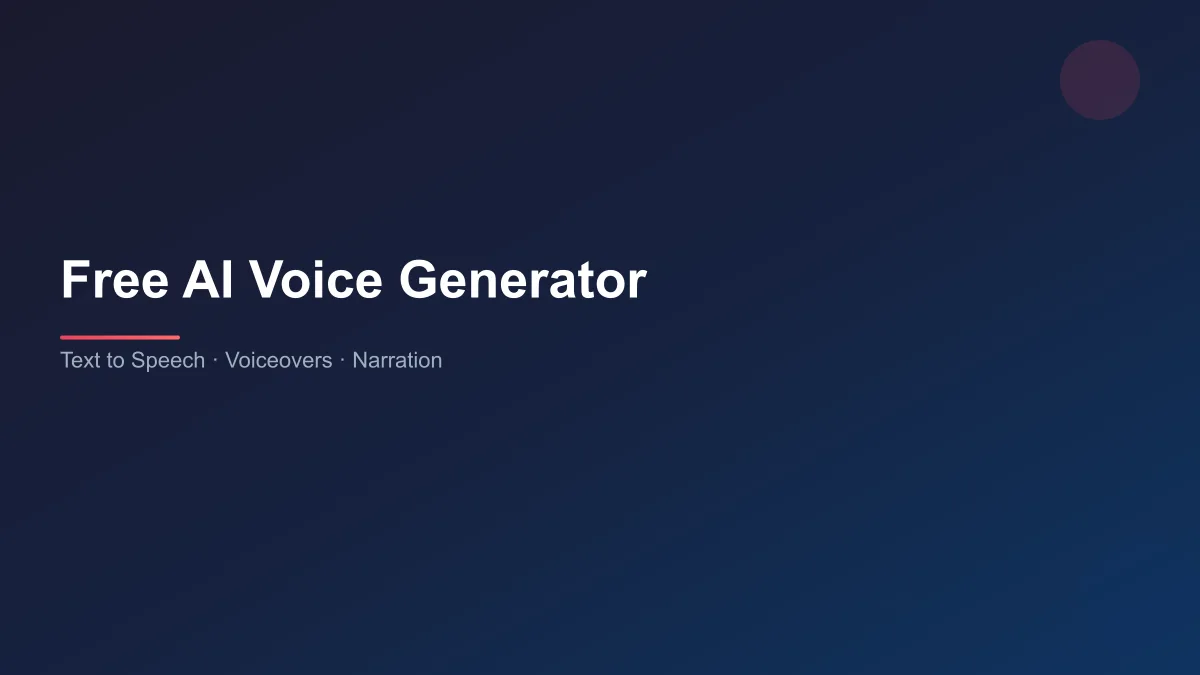 Free AI voice generator for natural voiceovers