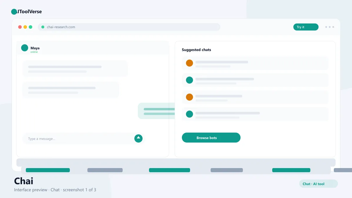 Chai AI chatbot app interface with AI characters