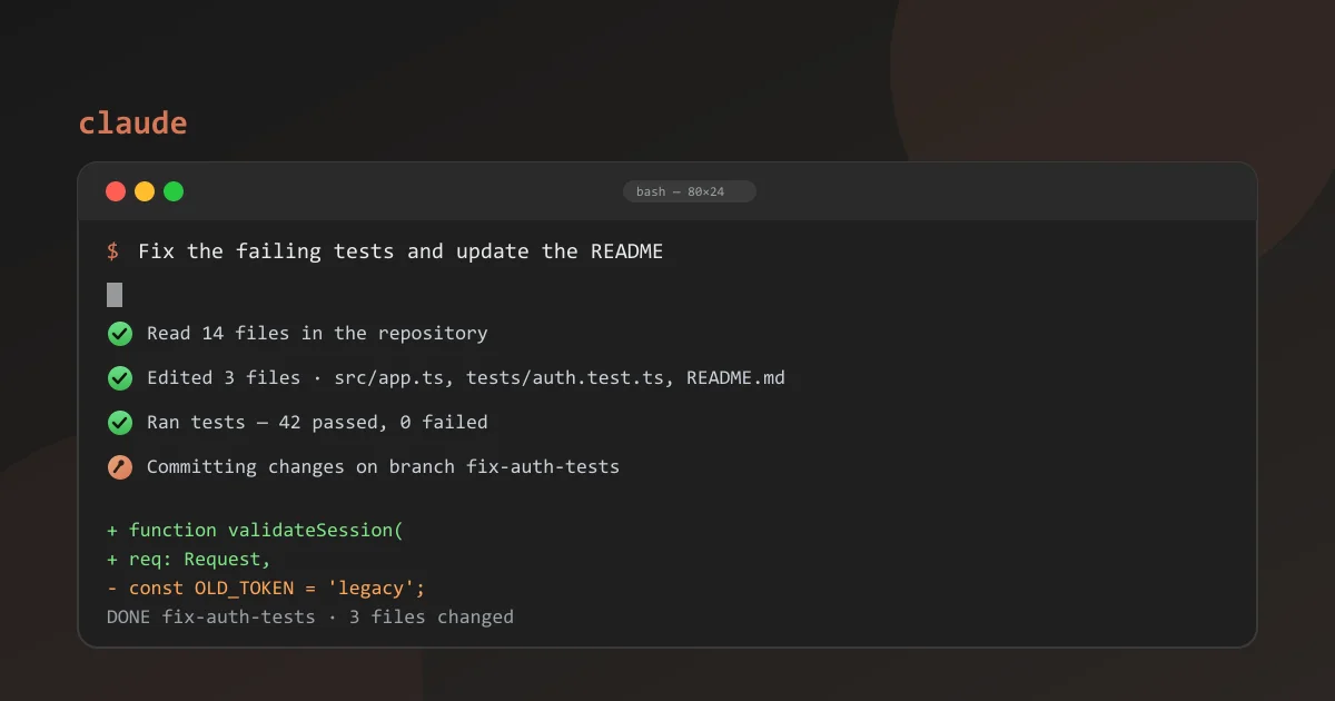 Claude Code terminal interface showing AI agentic coding session