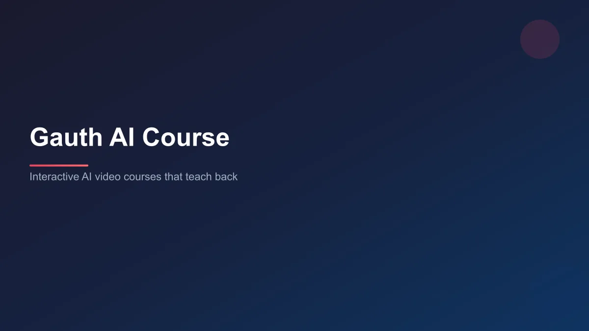 Gauth AI Course player showing an interactive math video lesson with an AI tutor panel