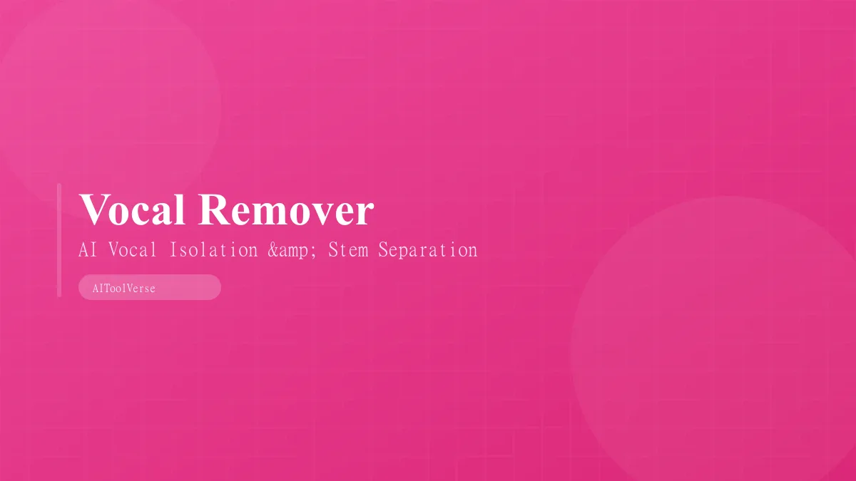 Vocal Remover AI stem separation and vocal isolation tool interface